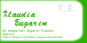 klaudia bugarin business card